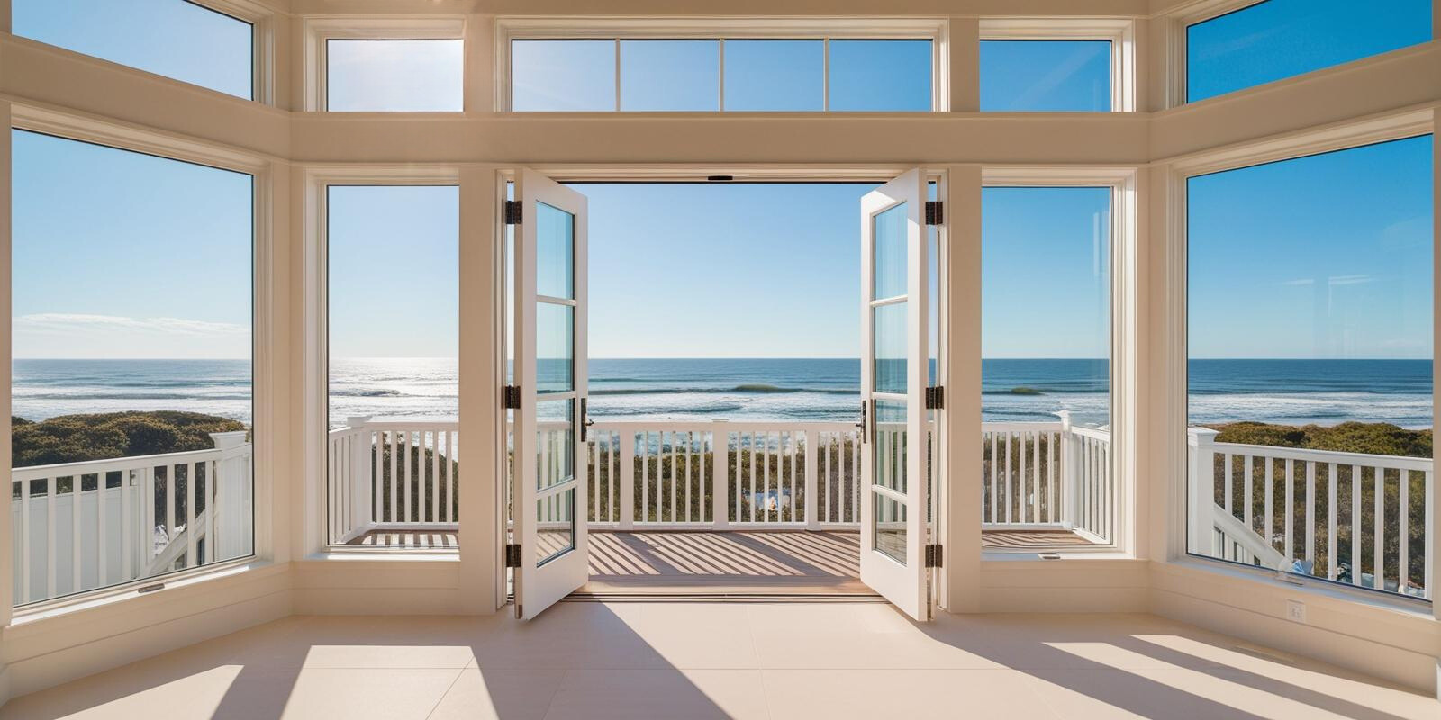 coastal windows and doors overlooking the ocean