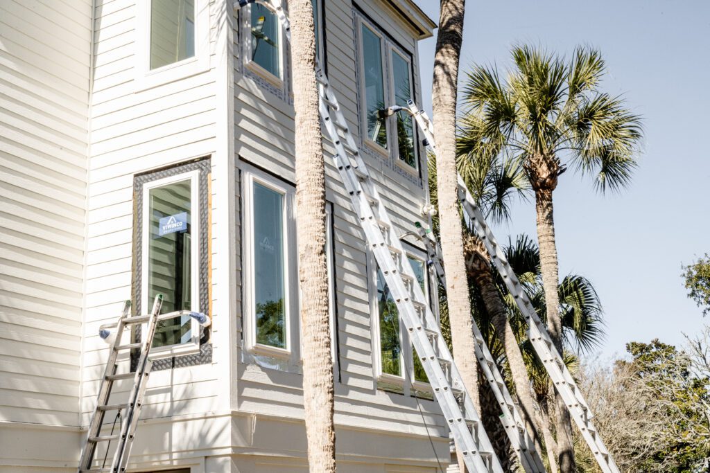 Window replacement on a Charleston SC home by Coastal Shield Window