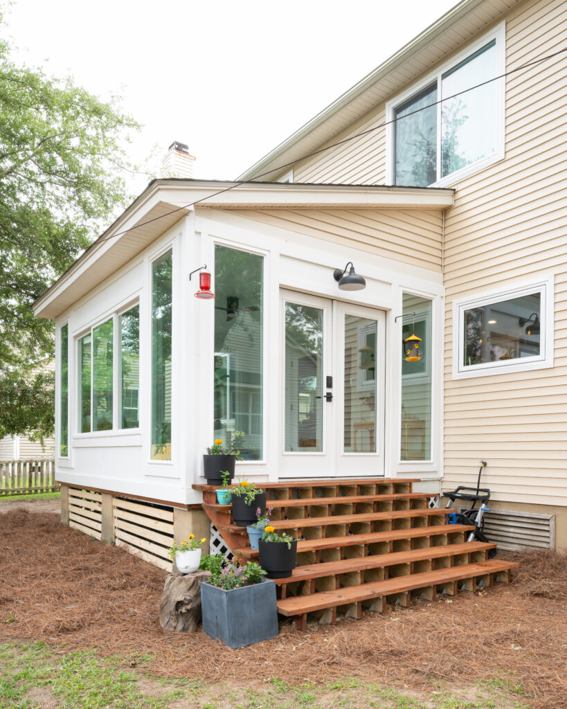 Covered porch enclosure conversion in Charleston SC