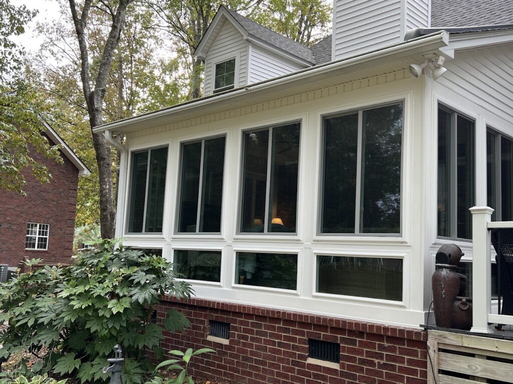Windows and doors in a custom patio enclosure in Mount Pleasant SC